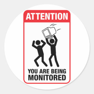 Sticker Rond Vous Êtes Surveillé - Humour De Bureau