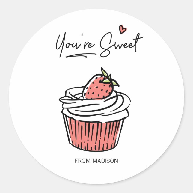 Sticker Rond Vous êtes un chevalet de Saint-Valentin (Devant)