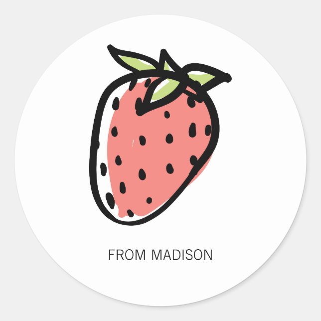 Sticker Rond Vous êtes un chevalet de Saint-Valentin de fraise  (Devant)
