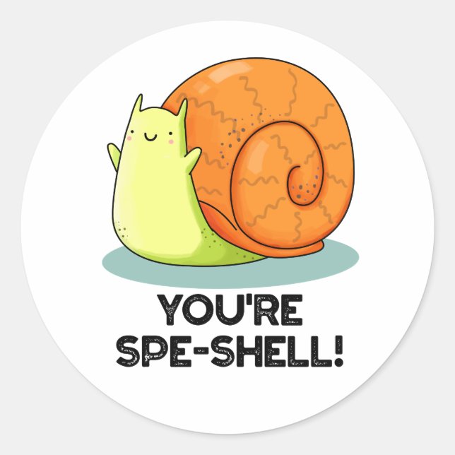 Sticker Rond Vous êtes un gros coquillage de gros escargots (Devant)