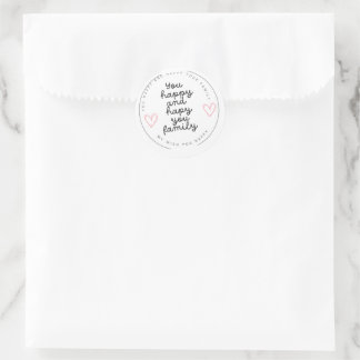 Sticker Rond Vous heureux et heureuse votre famille 