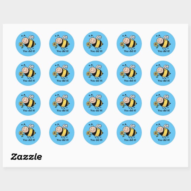 Sticker Rond Vous L'Avez Fait Feuille D'Autocollant - Abeille M (Feuille)