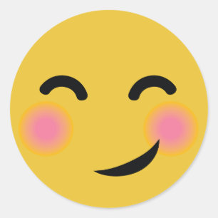 Sticker Rond Vous m'avez obtenu l'emoji de rougissement