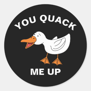 Sticker Rond Vous Me Quittez Drôle Agriculture Animal Canard Pu