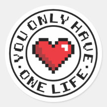 Vous N'Avez Qu'Un Jeu Vidéo Coeur Pixel Vie