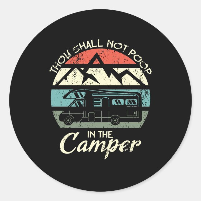 Sticker Rond Vous Ne Pouvez Pas Cacher Dans Le Camper Retro Mot (Devant)