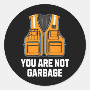 Sticker Rond Vous N'Êtes Pas Garbyge Trump Portant Un Veste