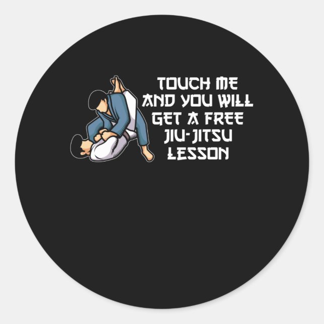 Sticker Rond vous obtiendrez une leçon gratuite de jiu-jitsu (Devant)