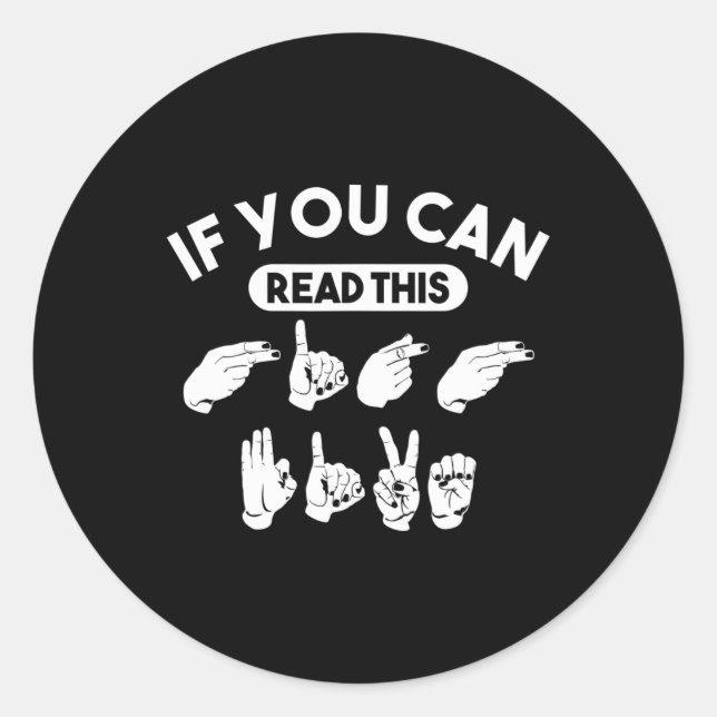 Sticker Rond Vous Pouvez Lire Ce "High Five". Sensibilisation à (Devant)