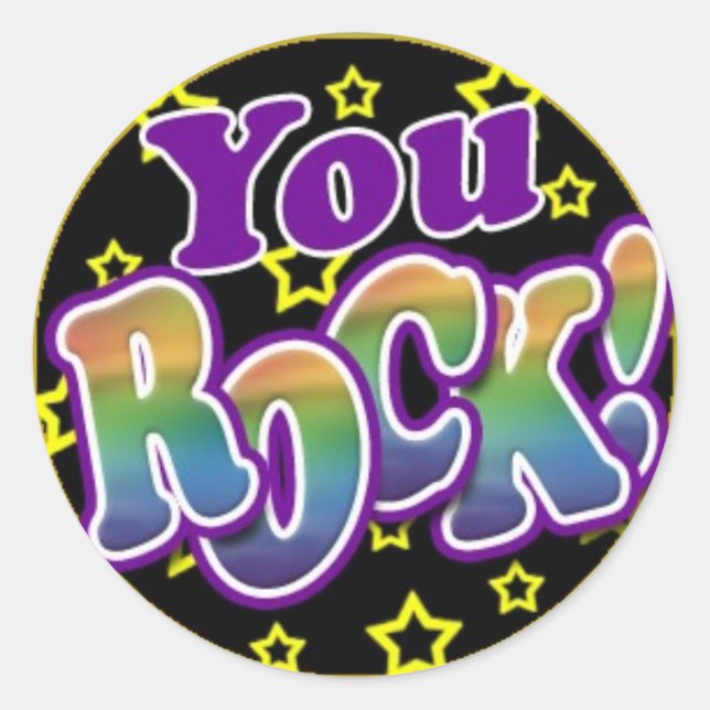 Sticker Rond Vous, Rock ! (Devant)
