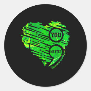 Sticker Rond Vous Semicolon Coeur Santé mentale Sensibilisation