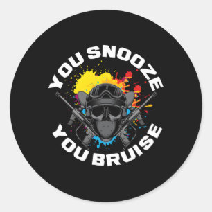 Sticker Rond Vous Snooze Vous Bruise Paintball Joueur Paintball