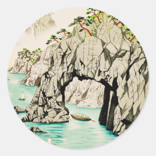 Sticker Rond Voyage au Japon Île d'Okinawa