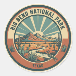 Sticker Rond Voyage au parc national de Big Bend