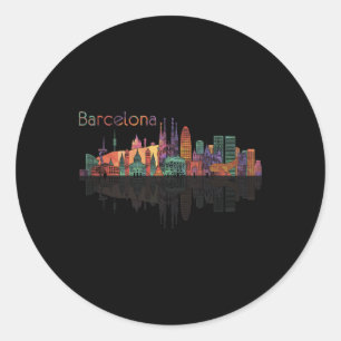 Sticker Rond Voyage Barcelone Espagne Europe Espagne Famille es