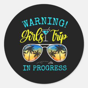 Sticker Rond Voyage d'avertissement de l'équipe de vacances du 