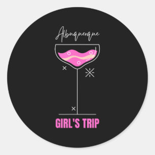 Sticker Rond Voyage de filles Boisson de plage Albuquerque Nouv
