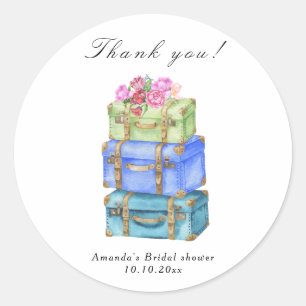 Sticker Rond Voyage de Miss à Mrs Shower de mariage