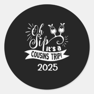 Sticker Rond Voyage d'équipage Cousin 2025 Semaine de réunion f