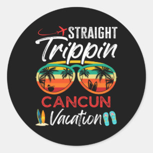 Sticker Rond Voyage droit Cancun Mexique Couples Famille Vaca