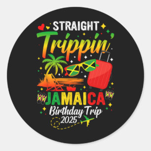 Sticker Rond Voyage droit' Jamaïque vacances 2025 Anniversaire 