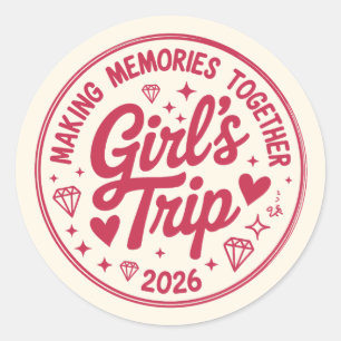 Sticker Rond Voyage entre filles 2026 Créer des souvenirs ensem