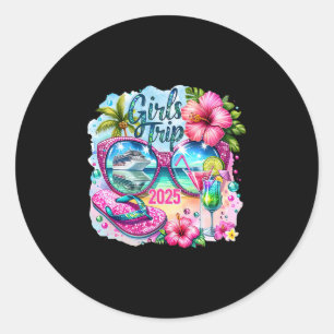 Sticker Rond Voyage Filles 2025 Voyage Été Vacances Croisière T