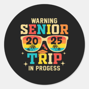 Sticker Rond Voyage Principal 2025 Avertissement En Cours Gradu