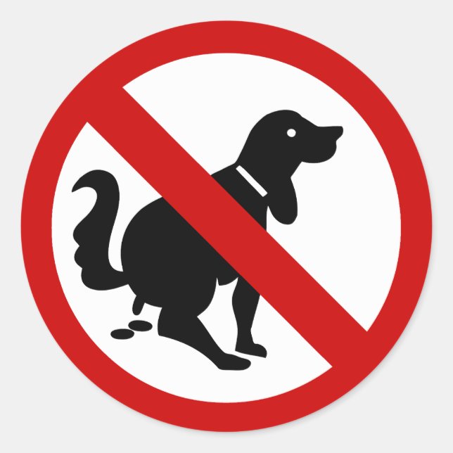 Sticker Rond VOYAGE ⚠ THAÏE NO DOG Fouling ⚠ (Devant)