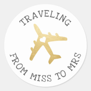 Sticker Rond Voyage thème destination nuptiale douche préférée 