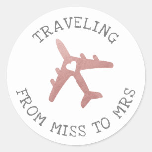 Sticker Rond Voyage thème destination nuptiale douche préférée 