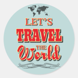 Sticker Rond Voyageons dans le monde