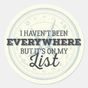 Sticker Rond Voyager plus de compas timbre citation de motivati