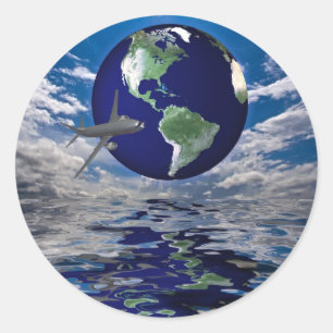 Sticker Rond Voyages aériens