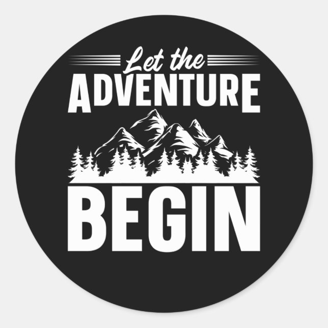 Sticker Rond Voyageur d'aventure pour un voyage sur la route (Devant)
