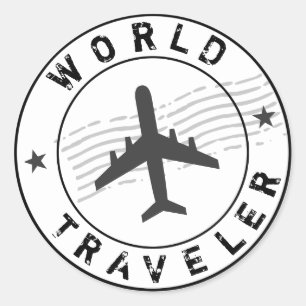 Sticker Rond Voyageur mondial
