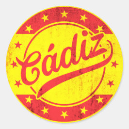 Sticker Rond Voyageur mondial - Cadix, Espagne