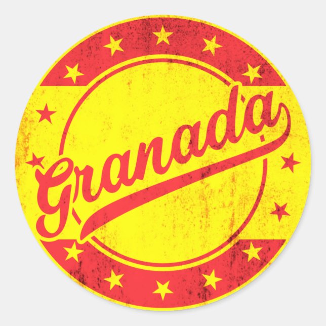 Sticker Rond Voyageur mondial - Grenade, Espagne (Devant)