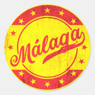 Sticker Rond Voyageur mondial - Malaga, Espagne