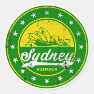 Sticker Rond Voyageur mondial - Sydney, Australie