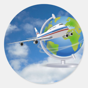 Sticker Rond Voyagez dans le monde