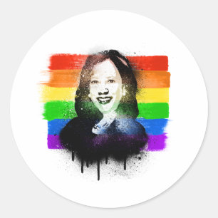Sticker Rond VP Kamala Harris Graffiti de la fierté LGBTQ