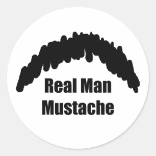 Sticker Rond Vraie moustache drôle de chiffon de biscuit