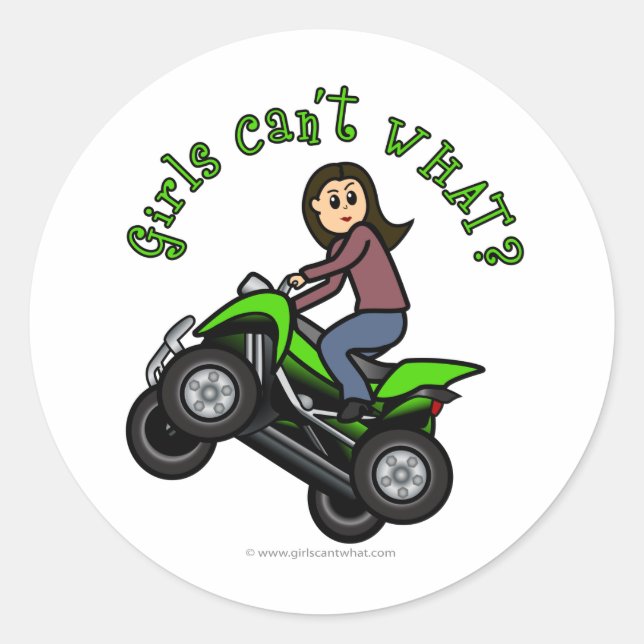 Sticker Rond VTT léger | Fille à quatre roues (Devant)