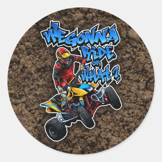 Sticker Rond VTT - On Va Circuler Ou Quoi ? (Devant)
