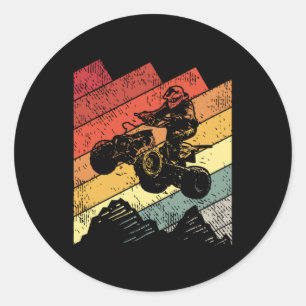 Sticker Rond VTT quatre roues vintage