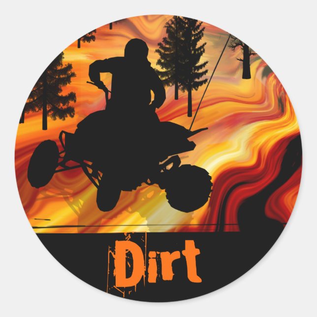 Sticker Rond VTT sur la route de l'enfer (Devant)