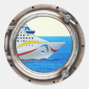 Sticker Rond Vue de luxe Liner Porthole