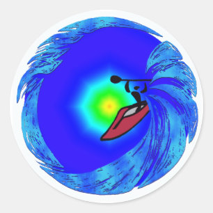 Sticker Rond Vue des âmes de Kayak