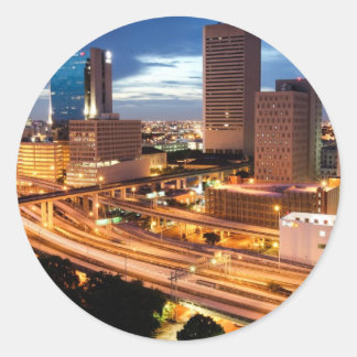 Sticker Rond Vue du centre ville